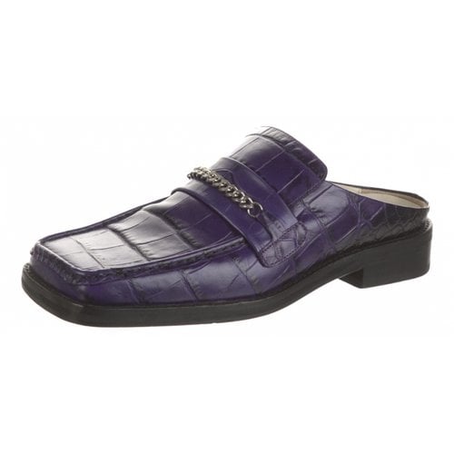 Pre-owned Martine Rose Leather Flats In Purple