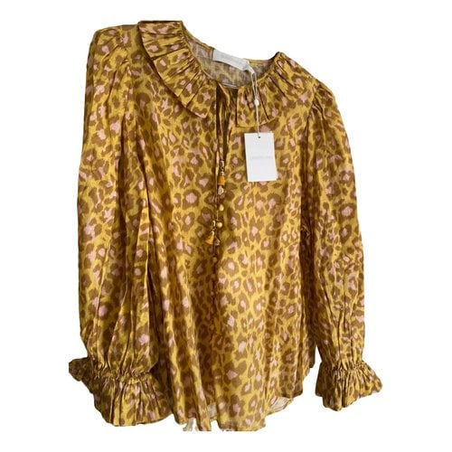 Pre-owned Zimmermann Blouse In Yellow