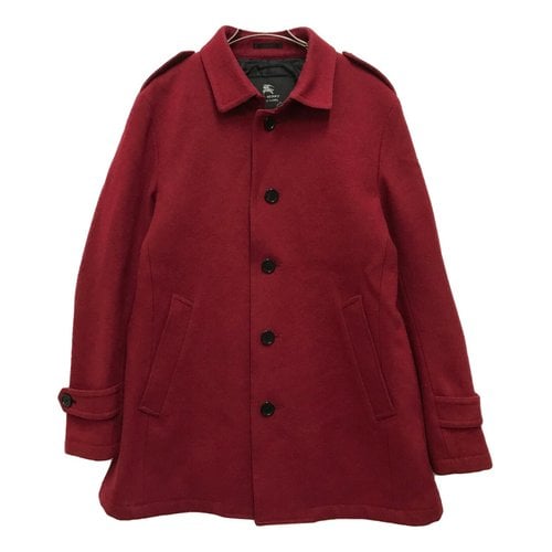 Pre-owned Burberry Wool Coat In Red
