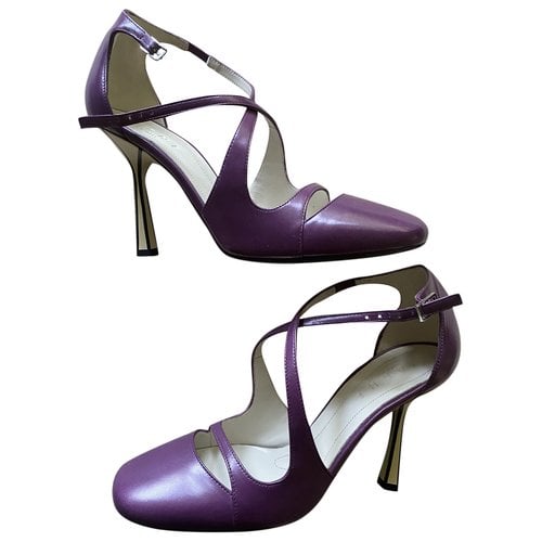 Pre-owned Marni Leather Heels In Purple