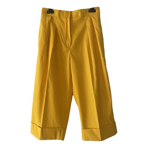 Pre-owned Max Mara Trousers In Yellow