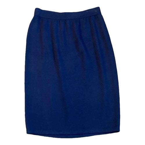 Pre-owned St John Wool Mid-length Skirt In Blue