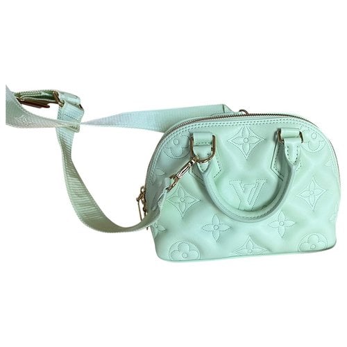 Pre-owned Louis Vuitton Alma Bb Leather Handbag In Green