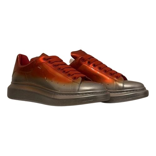 Pre-owned Alexander Mcqueen Oversize Patent Leather Trainers In Orange