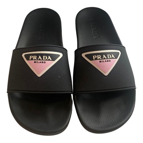 Pre-owned Prada Flats In Black