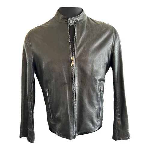 Pre-owned John Varvatos Leather Vest In Black