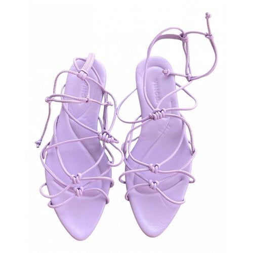 Pre-owned Vince Leather Sandal In Purple