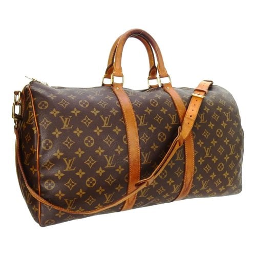 Pre-owned Louis Vuitton Keepall Leather 48h Bag In Brown