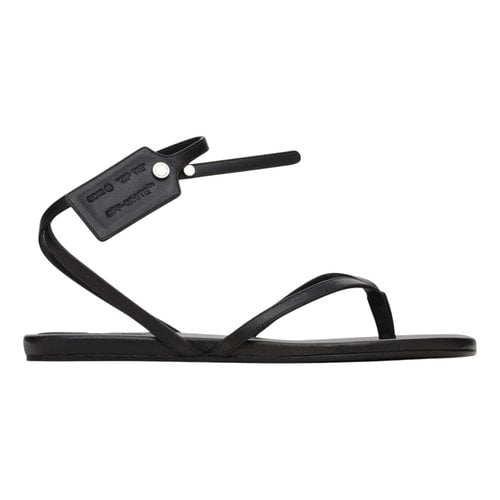 Pre-owned Off-white Leather Sandal In Black