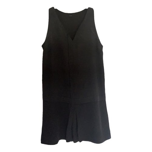 Pre-owned Ikks Silk Mid-length Dress In Black