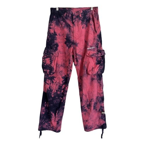 Pre-owned Off-white Trousers In Pink