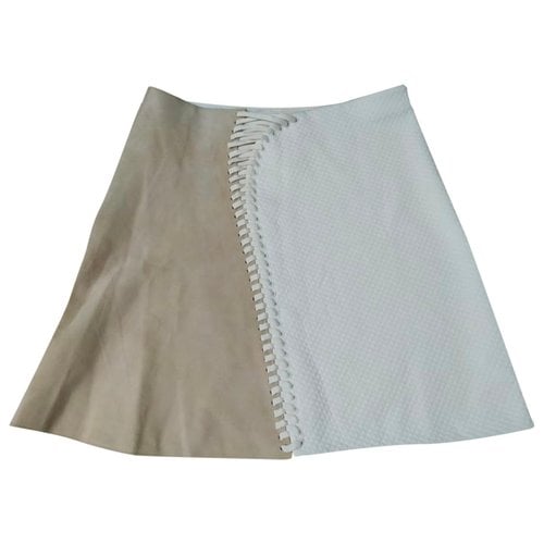 Pre-owned 3.1 Phillip Lim / フィリップ リム Leather Mini Skirt In Beige
