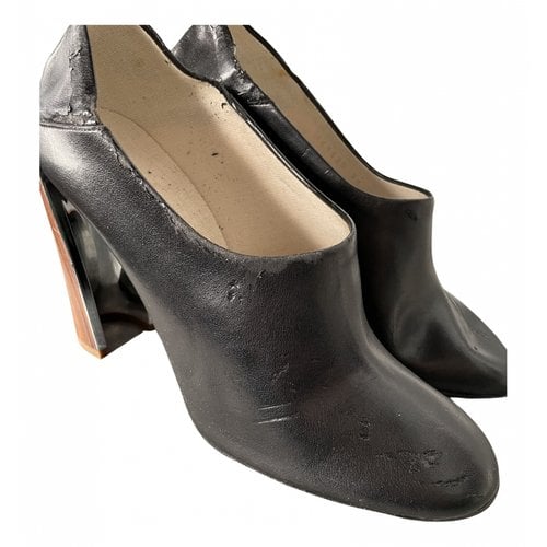 Pre-owned Stella Mccartney Leather Heels In Black