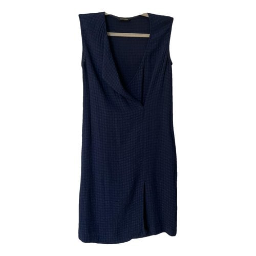 Pre-owned Massimo Dutti Mini Dress In Navy