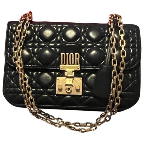 Pre-owned Dior Addict Leather Crossbody Bag In Black