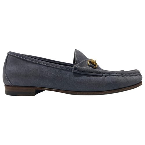 Pre-owned Gucci Brixton Flats In Blue