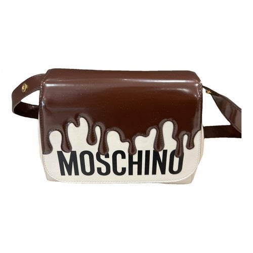 Pre-owned Moschino Leather Crossbody Bag In Beige