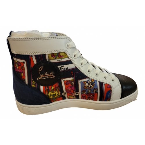 Pre-owned Christian Louboutin Cloth High Trainers In Multicolour