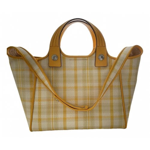 Pre-owned Tory Burch Leather Tote In Yellow