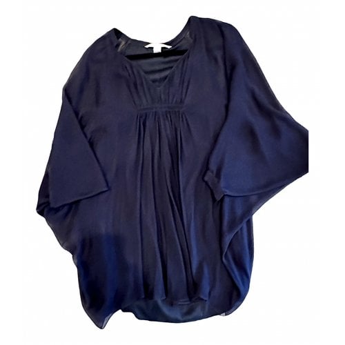 Pre-owned Diane Von Furstenberg Silk Mini Dress In Blue