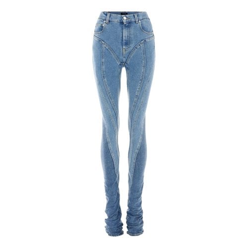 Pre-owned Mugler Trousers In Blue