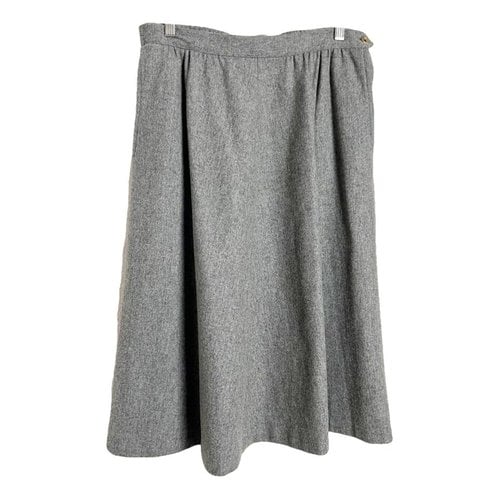 Pre-owned Prestige Wool Mid-length Skirt In Grey