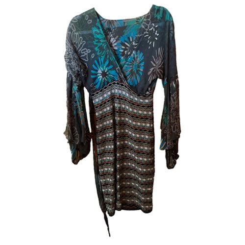 Pre-owned M Missoni Silk Mid-length Dress In Green