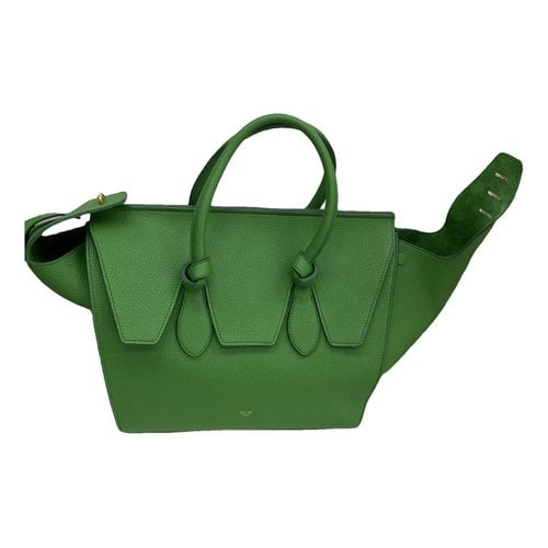 Pre-owned Celine Tie Leather Handbag In Green
