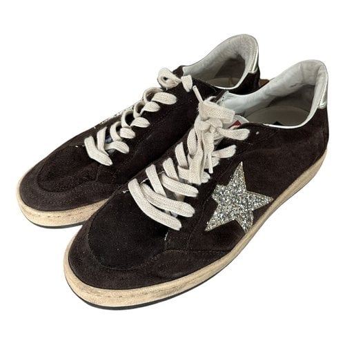 Pre-owned Golden Goose Ball Star Trainers In Brown