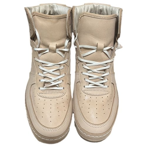 Pre-owned Hender Scheme Leather High Trainers In Camel