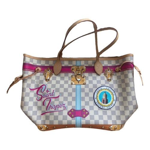 Pre-owned Louis Vuitton Neverfull Tote In White