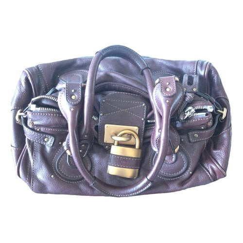Pre-owned Chloé Paddington Leather Bag In Burgundy