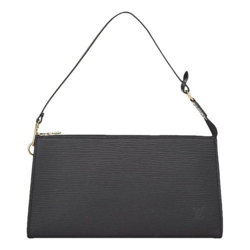 Pre-owned Louis Vuitton Pochette Accessoire Leather Mini Bag In Black