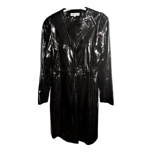 Pre-owned Roland Mouret Leather Coat In Black