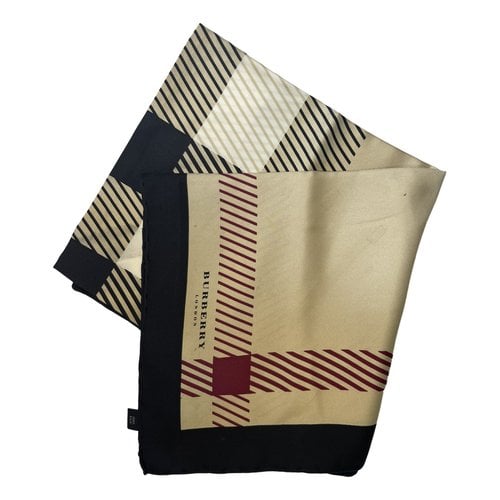 Pre-owned Burberry Silk Scarf In Beige
