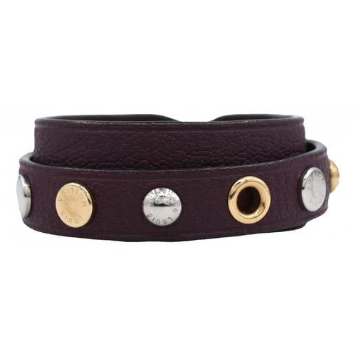 Pre-owned Louis Vuitton Leather Bracelet In Purple