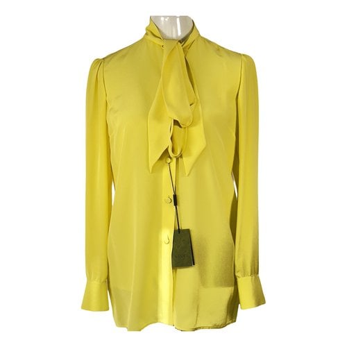 Pre-owned Gucci Silk Blouse In Yellow