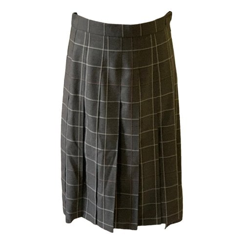 Pre-owned Thom Browne Wool Mid-length Skirt In Grey