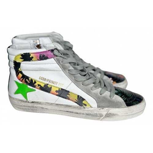 Pre-owned Golden Goose Leather Trainers In White