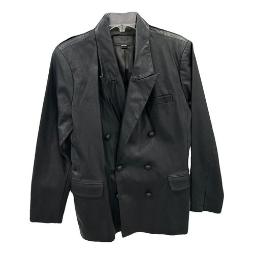 Pre-owned Blanknyc Vegan Leather Blazer In Black
