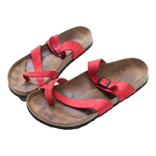 Pre-owned Birkenstock Leather Sandal In Red