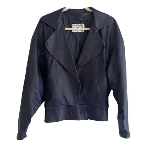 Pre-owned Claude Montana Leather Jacket In Blue