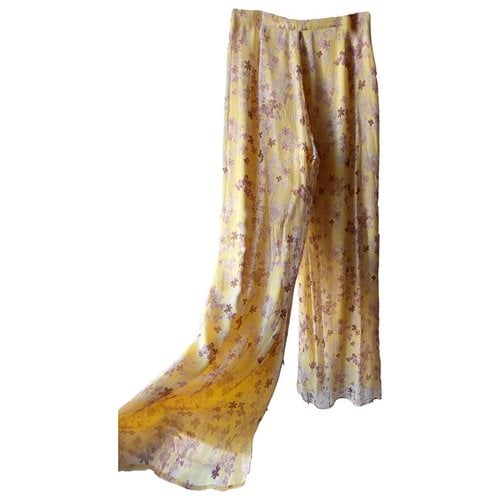 Pre-owned Max Mara Large Pants In Yellow