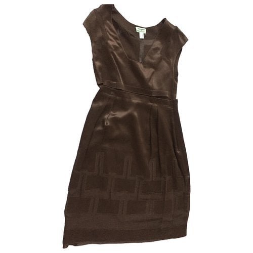 Pre-owned Philosophy Di Alberta Ferretti Silk Mid-length Dress In Brown