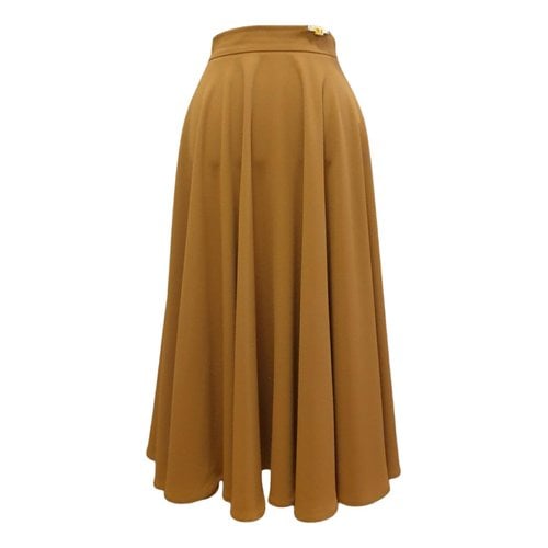 Pre-owned Class Cavalli Maxi Skirt In Camel