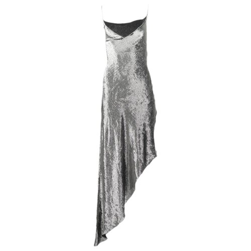 Pre-owned Juan Carlos Obando Silk Maxi Dress In Metallic