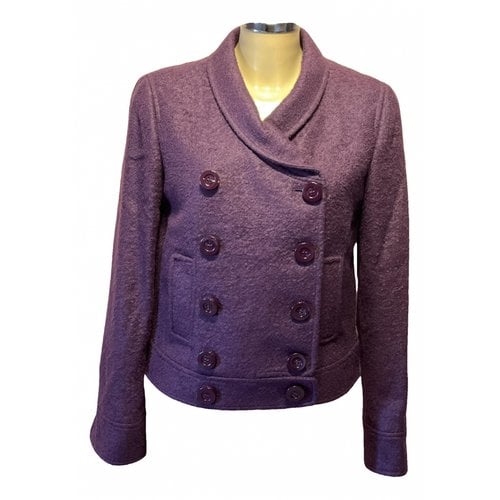 Pre-owned Versace Wool Jacket In Purple