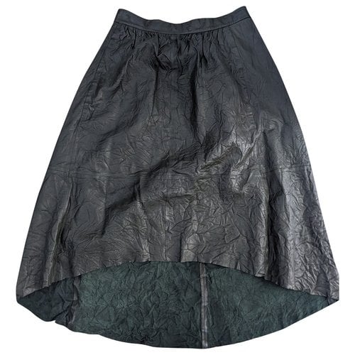 Pre-owned Zadig & Voltaire Leather Mid-length Skirt In Green