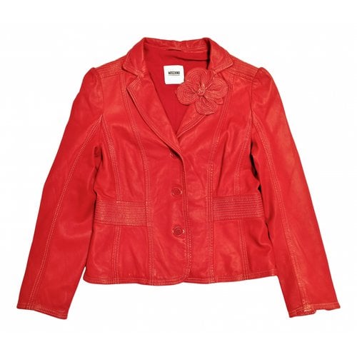 Pre-owned Moschino Cheap And Chic Leather Jacket In Red
