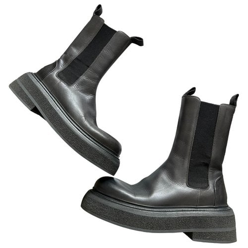 Pre-owned Marsèll Leather Ankle Boots In Grey